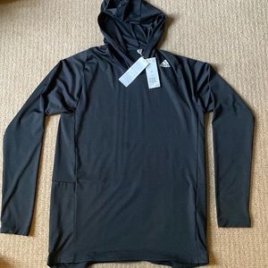 New! Adidas Men’s Hooded Long Sleeve Tech Shirt Men’s Medium BTs Hood
